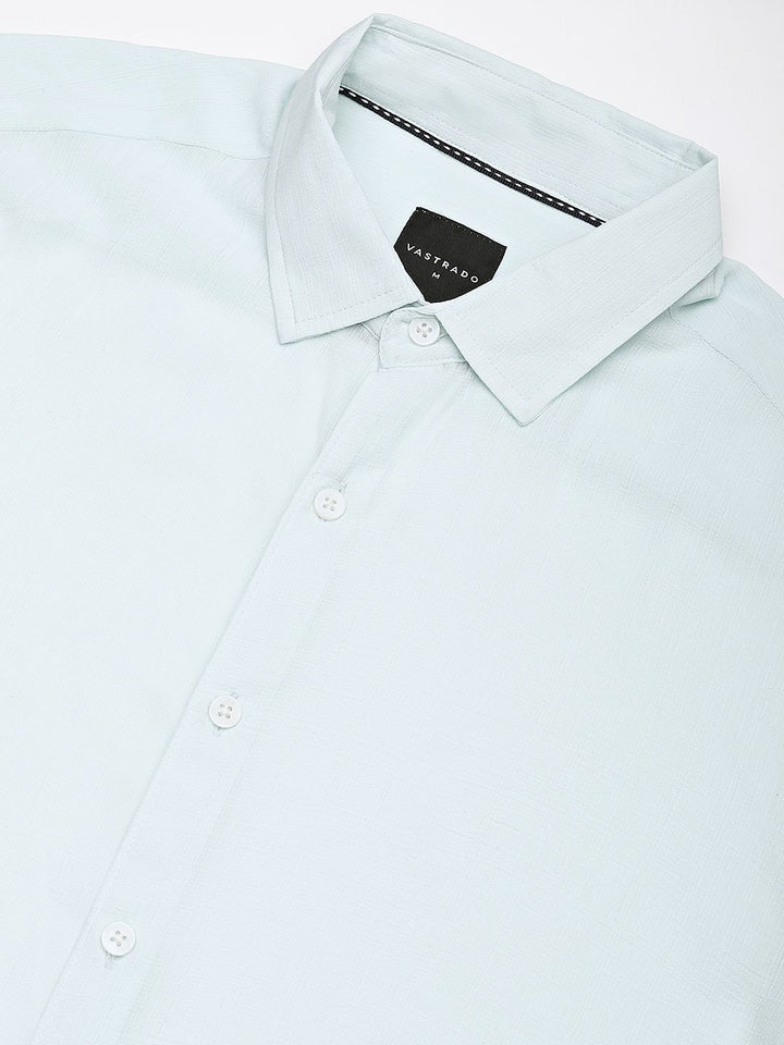 VASTRADO Men Classic Spread Collar Solid Slim Fit Casual Shirt