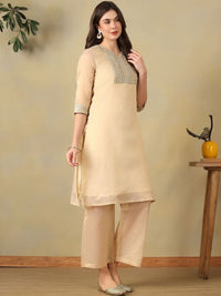 Mamicha Women Ethnic Motifs Embroidered Regular Sequinned Kurta with Palazzos