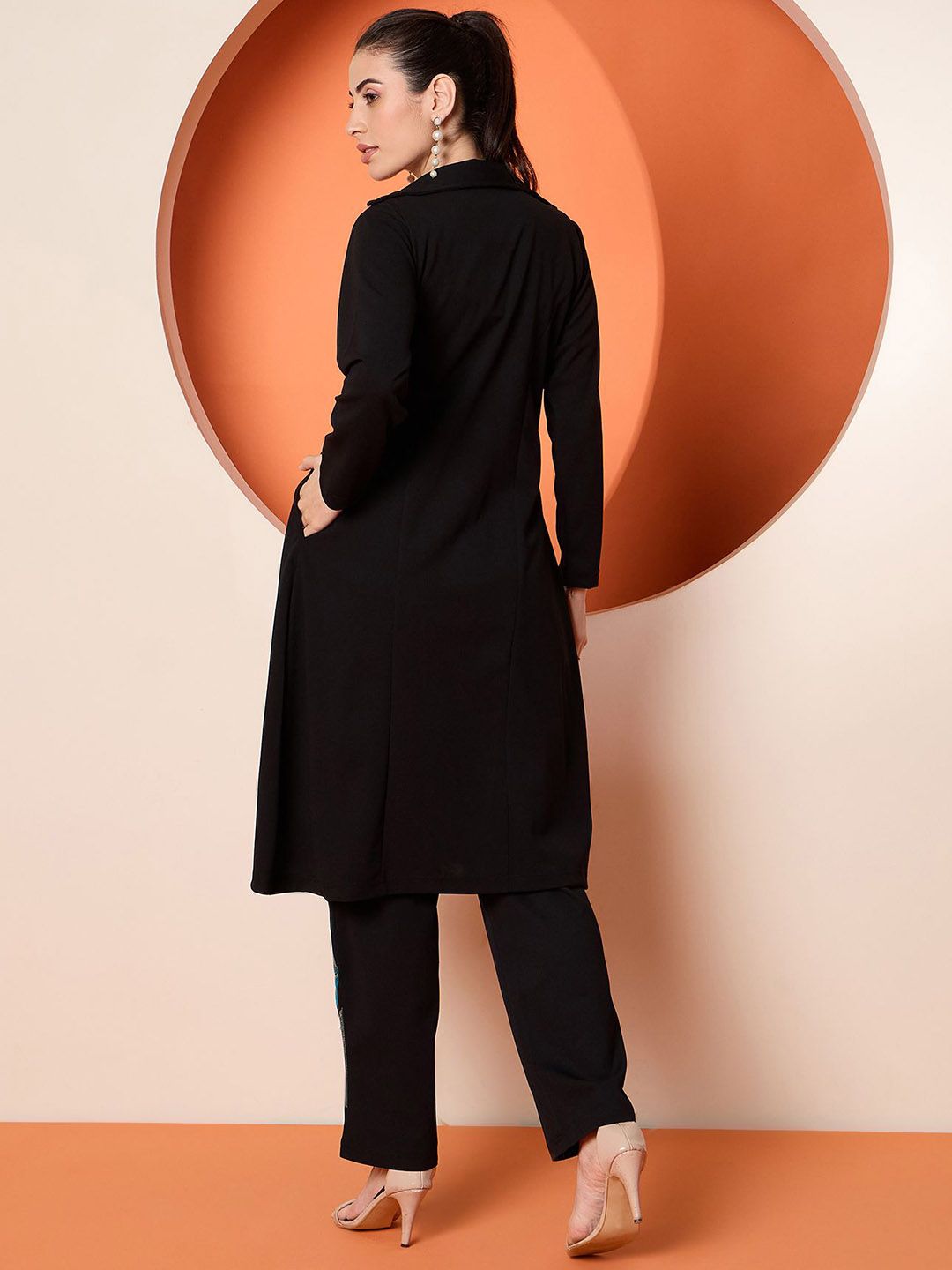Antheaa Embroidered Coat & Trousers Co-Ords