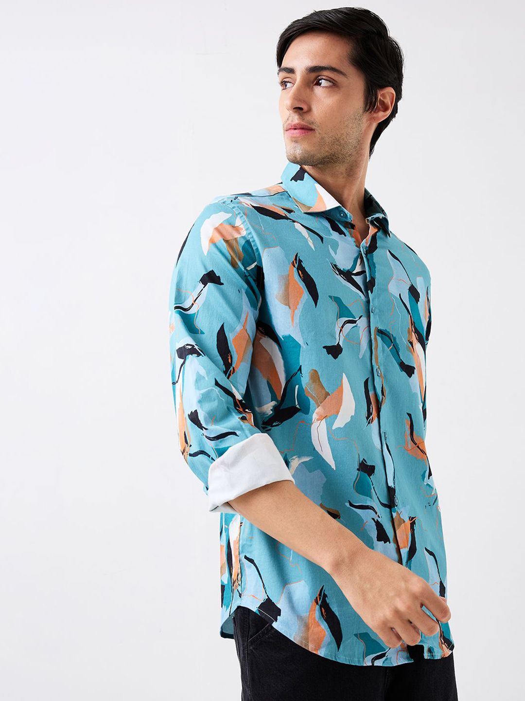 SPYKAR Men Slim Fit Conversational Printed Spread Collar Cotton Casual Shirt