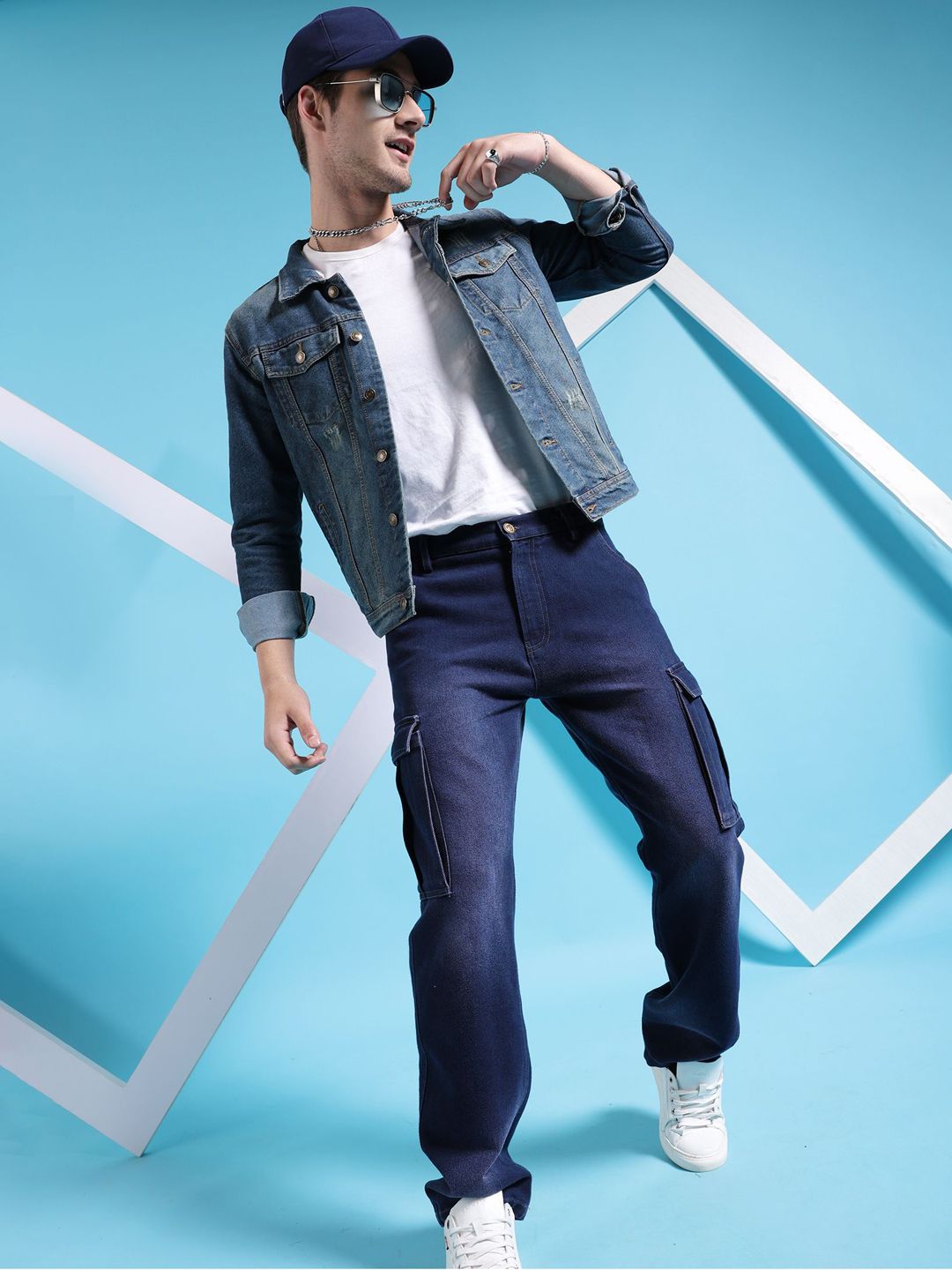 The Indian Garage Co Men Slim Fit Denim Trucker Jacket