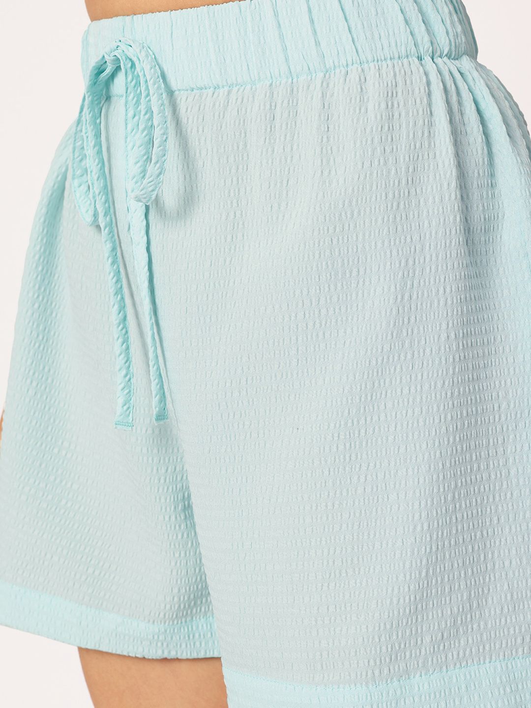 DressBerry Cozy Couture Cropped Twisted Seersucker Co-Ords