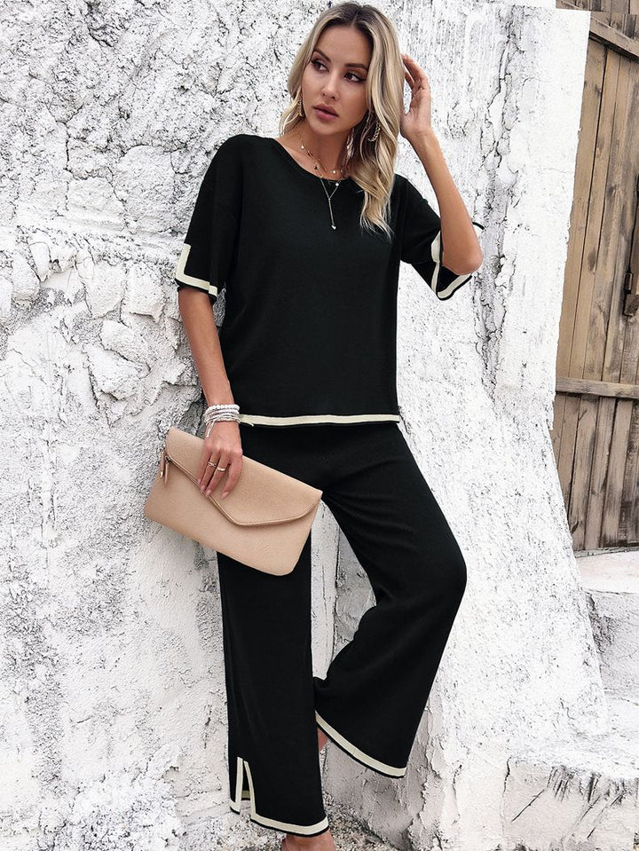 all about you Black T-shirt With Trousers Co-Ords