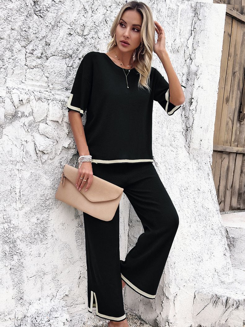 all about you Black T-shirt With Trousers Co-Ords