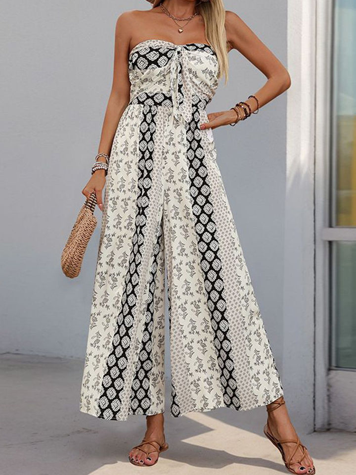 all about you Off-Shoulder Printed Basic Jumpsuit