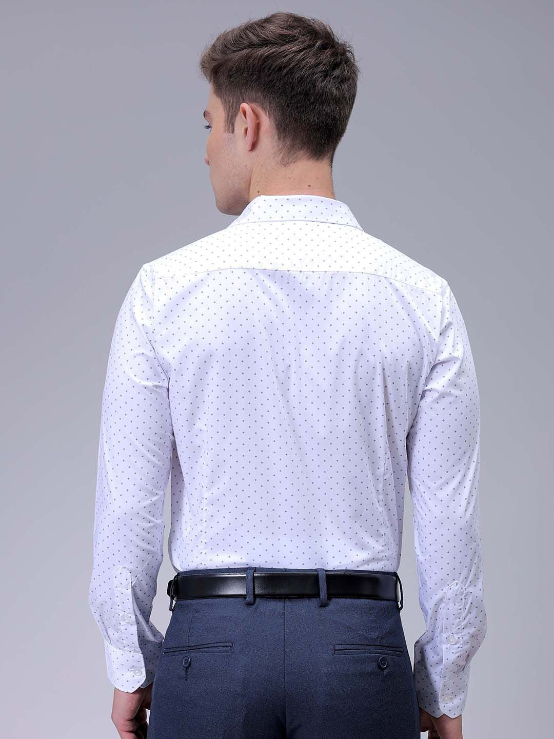 The Indian Garage Co. X Luxe Men Slim Fit Micro Ditsy Printed Cotton Formal Shirt