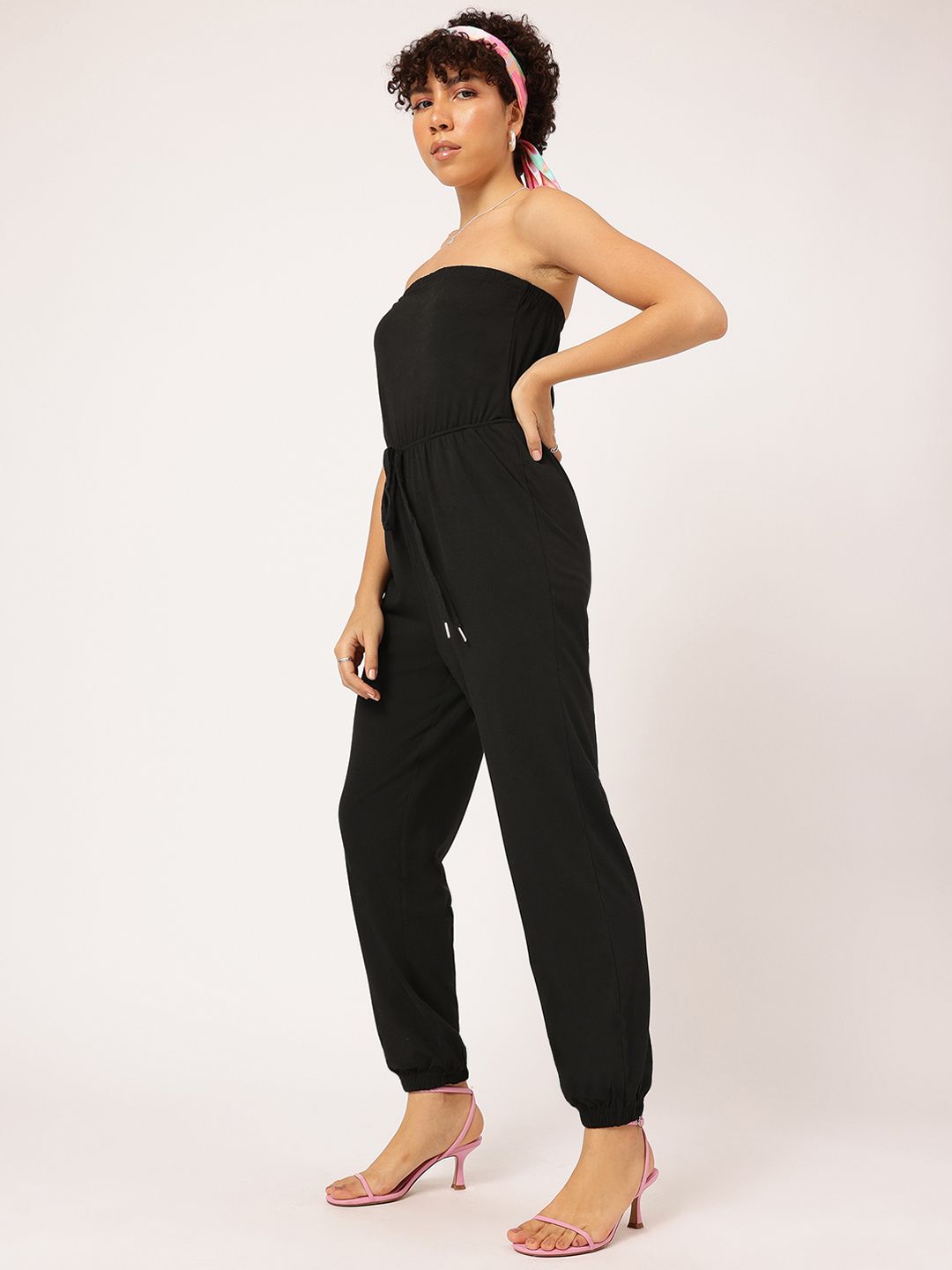 DressBerry Free Spirit Strapless Waist Tie-Up Jumpsuit