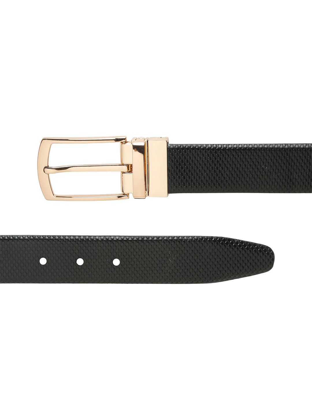 Teakwood Leathers Men Textured Leather Reversible Formal Belt