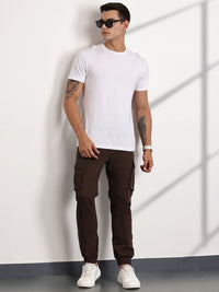 Thomas Scott Men Smart Slim Fit Easy Wash Cargos Trousers