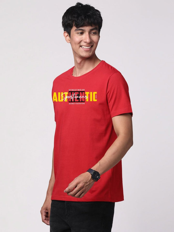 ADRO Men Graphic Printed Round Neck Cotton T-shirt