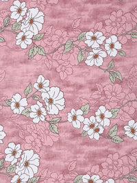 Myntra Elegant Homes Pink Floral 400 TC Pure Cotton Single Bedsheet with 1 Pillow Cover