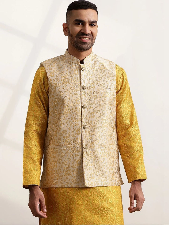 Jaket Nehru Brocade Rekaan Tenunan Anouk