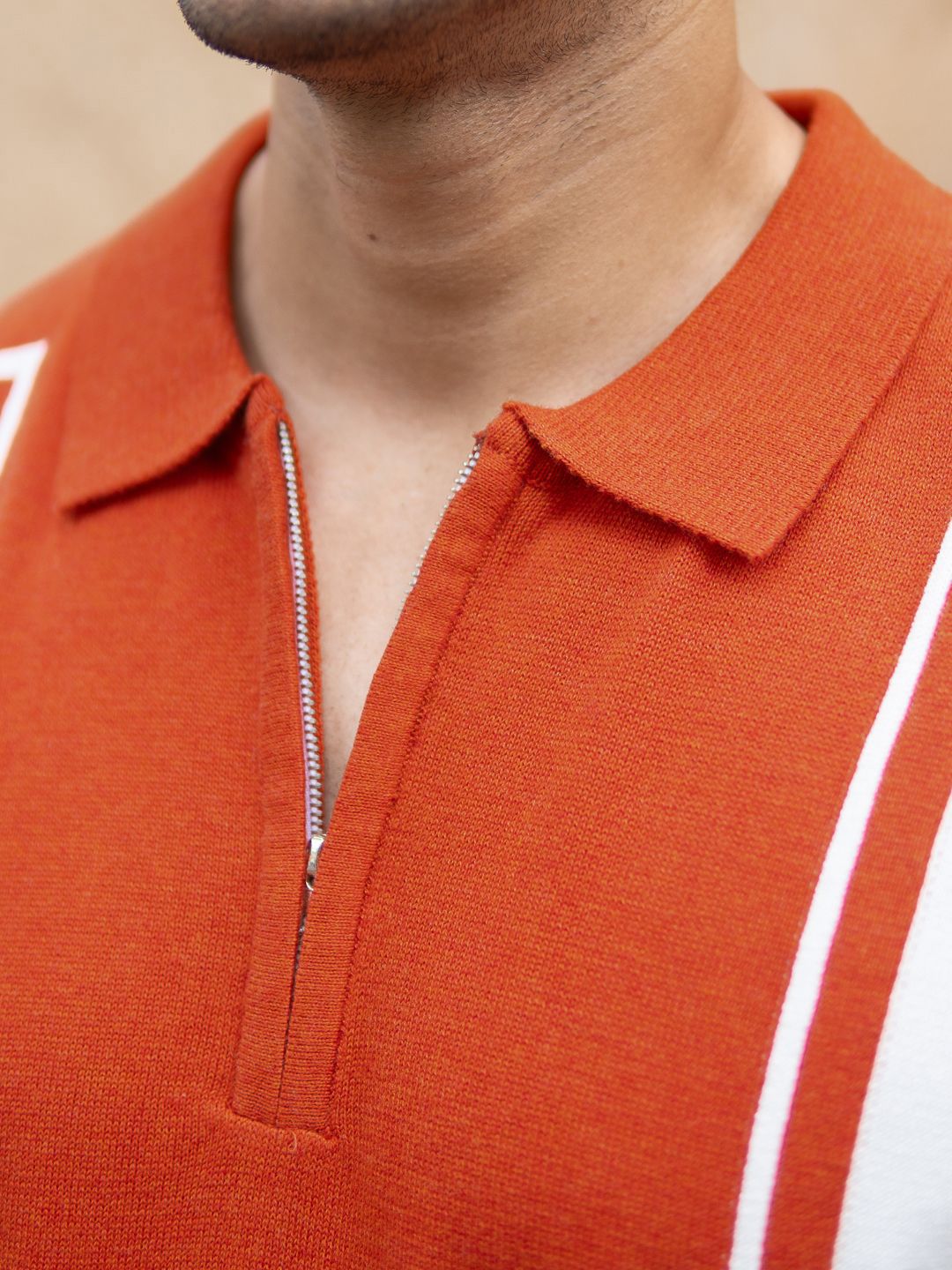 Powerlook SS25 Colourblocked Polo Collar Pure Cotton T-Shirt