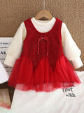 YK Girls Round Neck Fit & Flare Dress