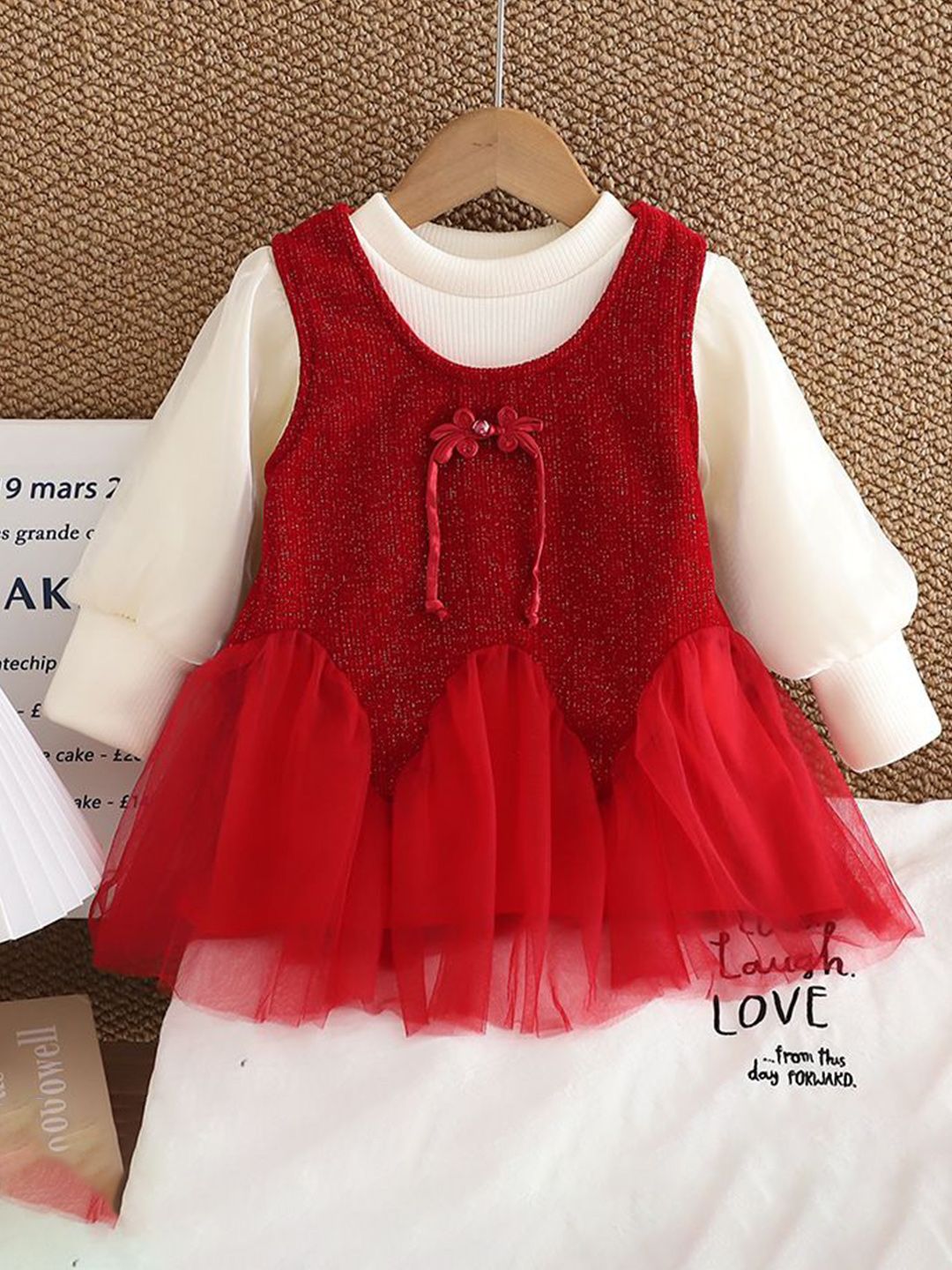 YK Girls Round Neck Fit & Flare Dress