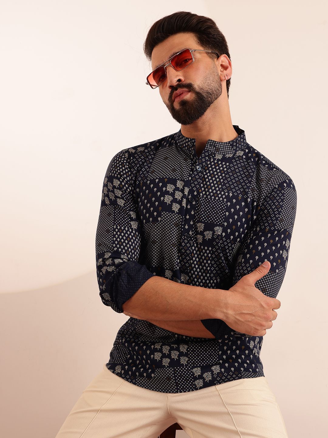 Anouk Men Bandhani Printed Kurta