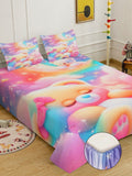 Myntra Elegant Homes Printed Fitted 400 TC King 7D Bedsheet With 2 Pillow Cover