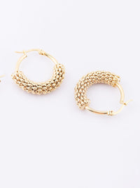 VOGUE PANASH Stainless Steel 18K Gold-Plated Circular Shape Hoop Earrings