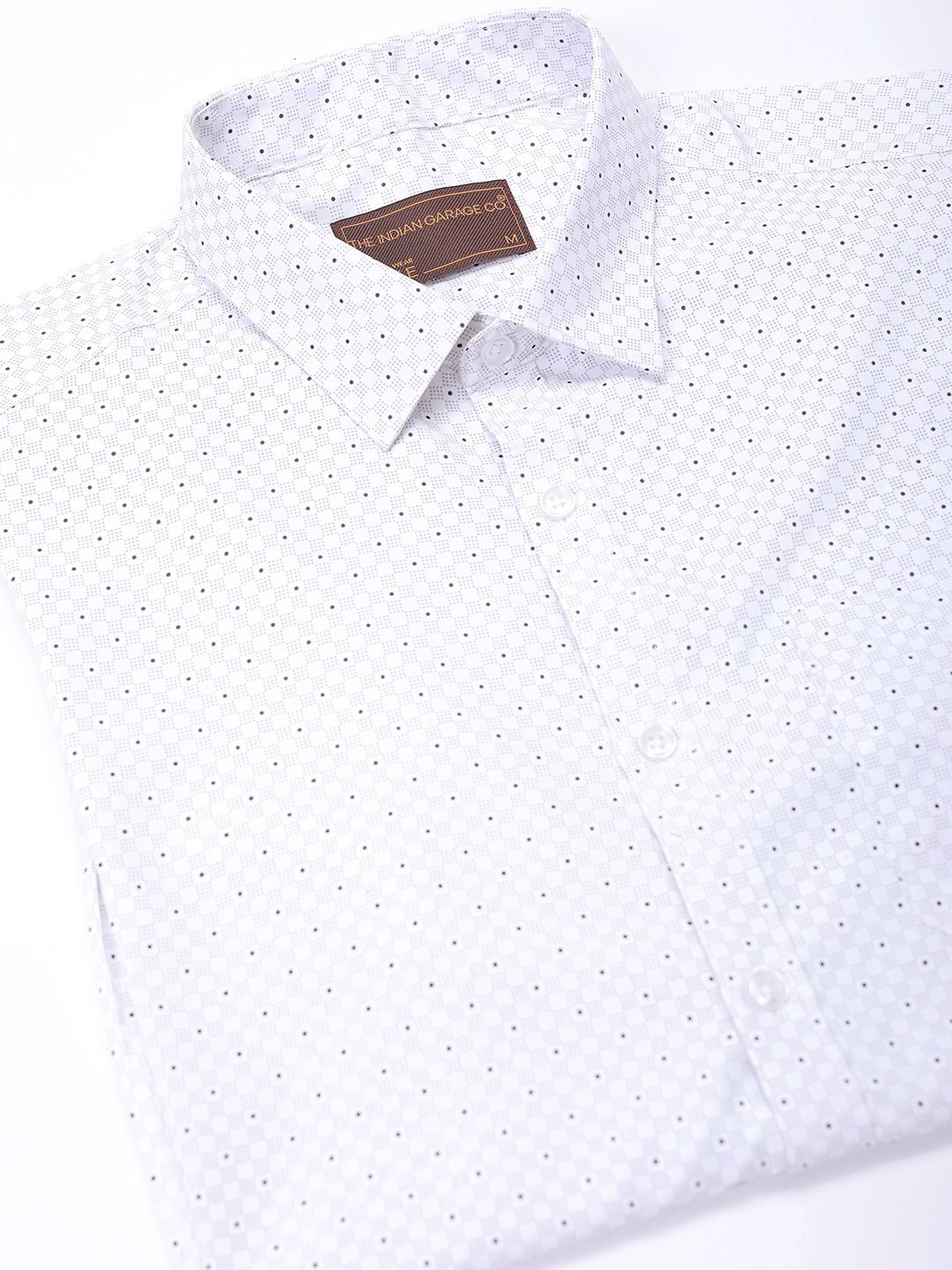 The Indian Garage Co. X Luxe Men Spread Collar Micro Ditsy Printed Slim Fit Formal Shirt