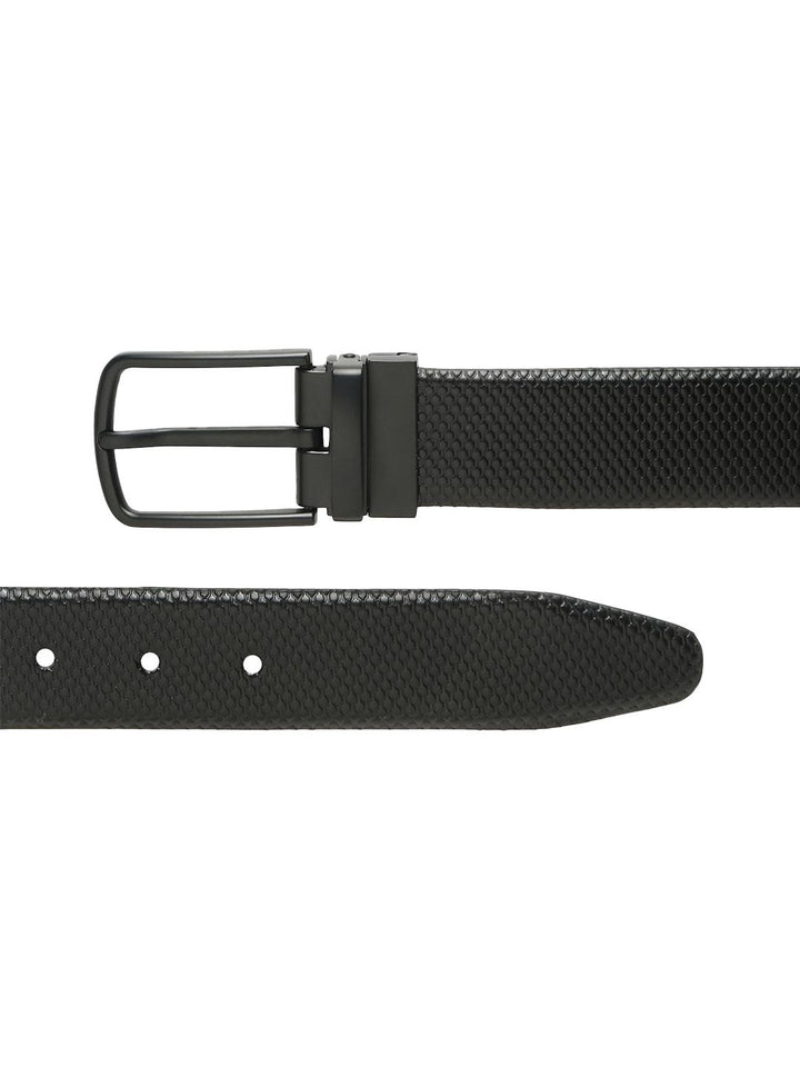 Teakwood Leathers Men Textured Leather Reversible Formal Belt