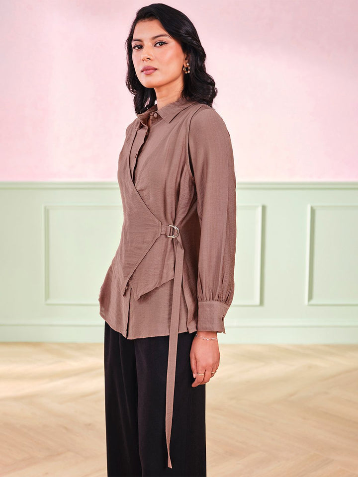 AND Women Wrap Detail Top
