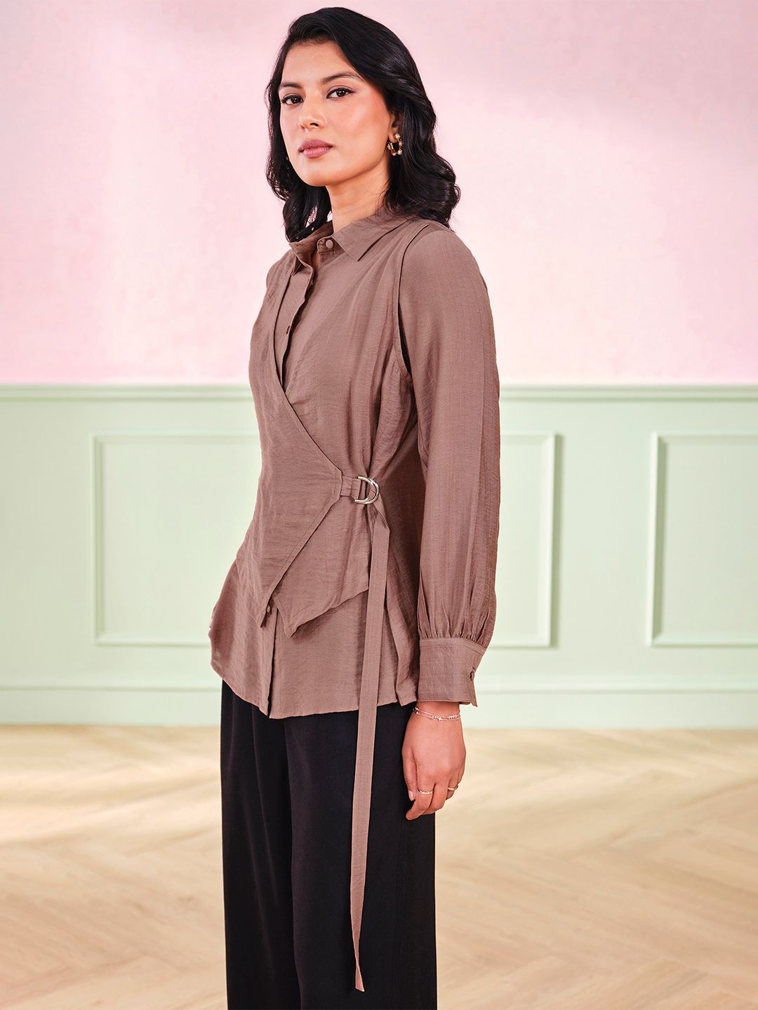 AND Women Wrap Detail Top