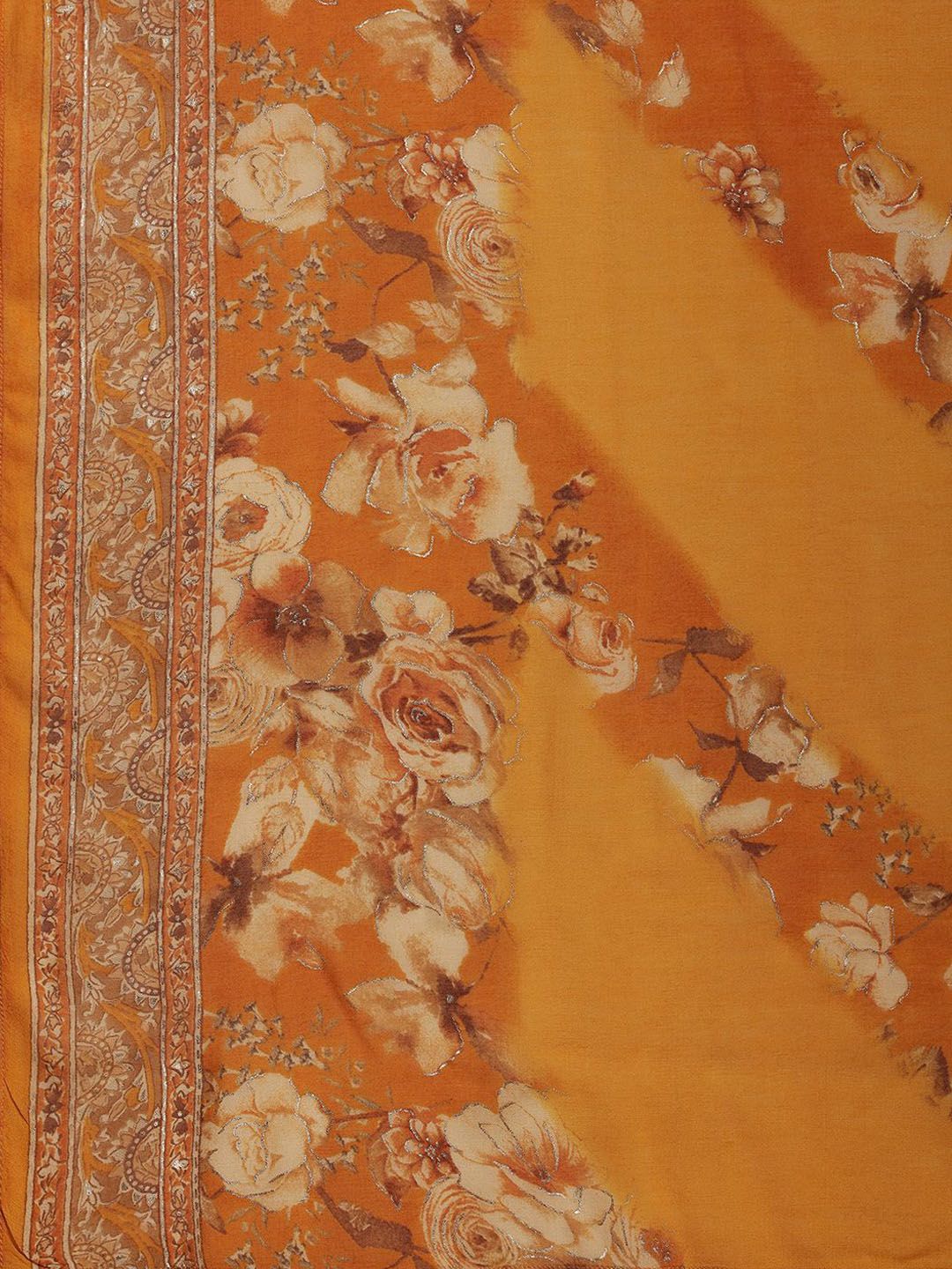 Libas Floral Printed Empire Sequinned A-Line Kurta With Palazzo & Dupatta