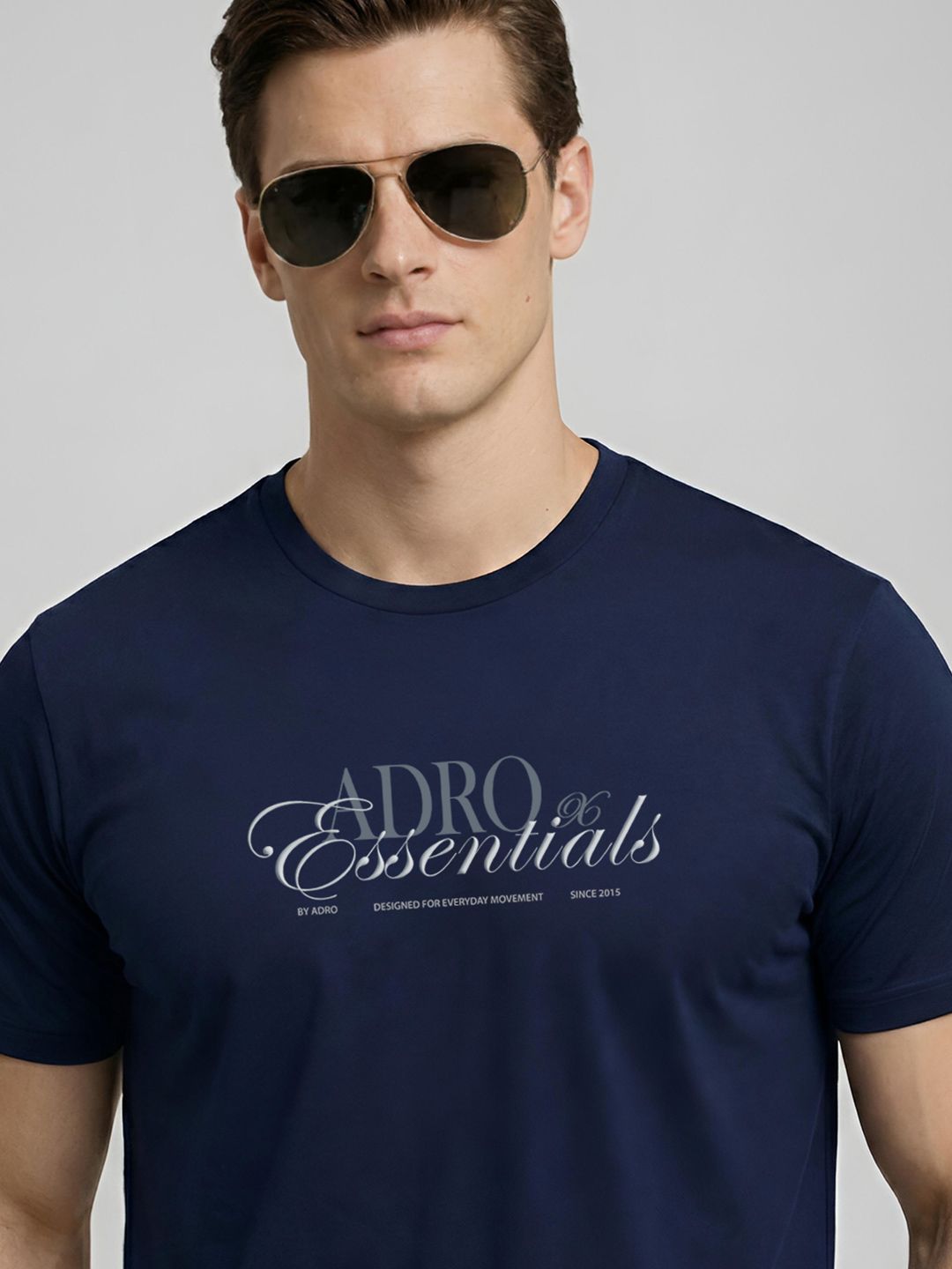 T-shirt Bercetak Logo Jenama ADRO Lelaki