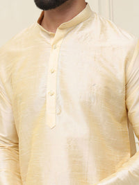 SOJANYA Mandarin Collar Dupion Silk Straight Kurta with Churidar