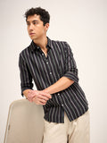 THE BEAR HOUSE Men Vertical Striped Cotton Slim Fit Casual Shirt
