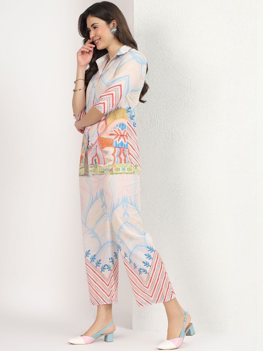 Mamicha Printed Shirt with Trousers