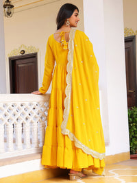 KALINI Women Tiered Kurta with Pyjamas & With Dupatta
