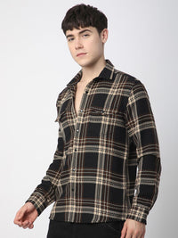VASTRADO Men Classic Slim Fit Opaque Checked Casual Shirt
