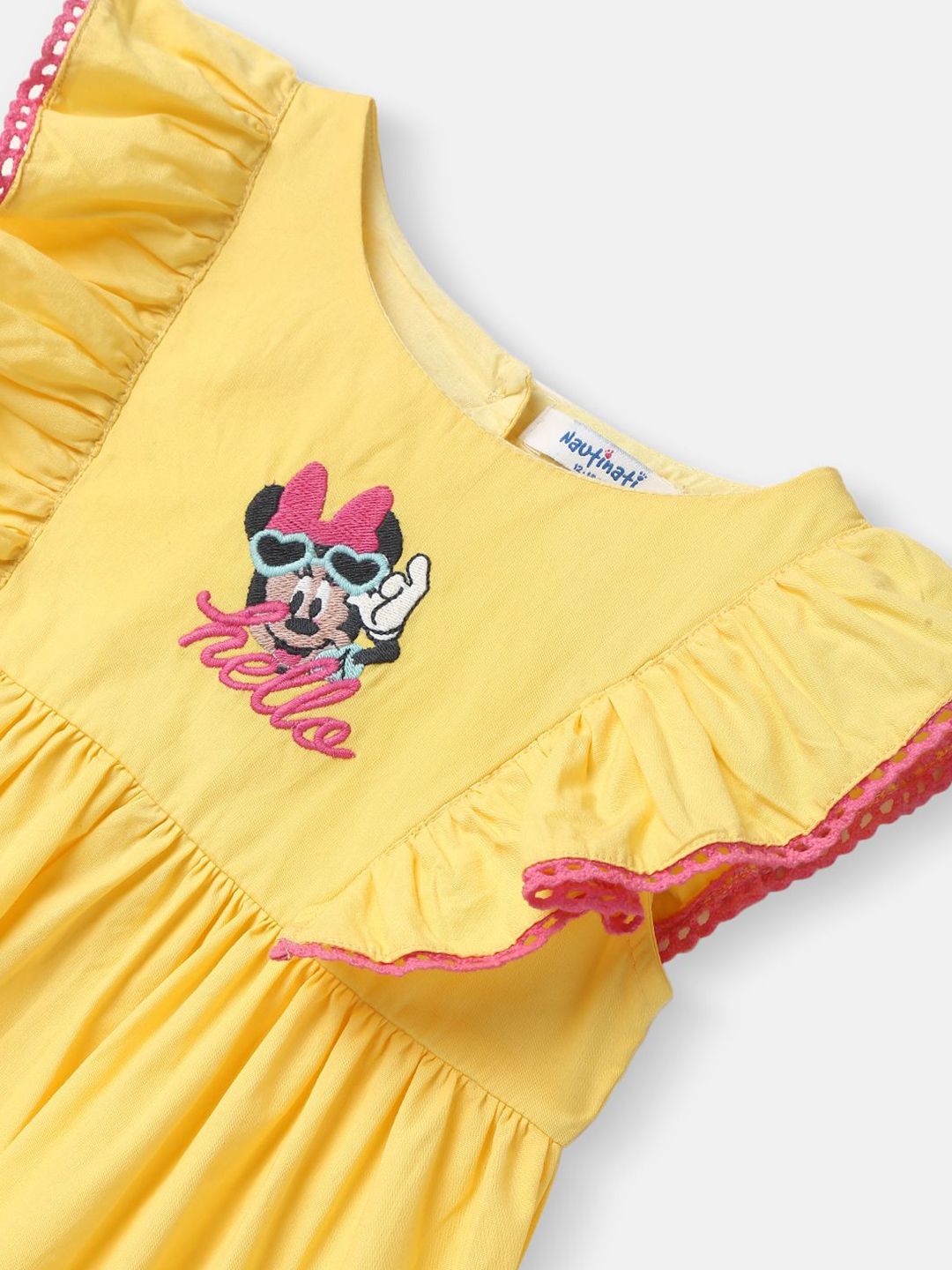 Nauti Nati Embroidered Badge Ruffled Fit & Flare Dress