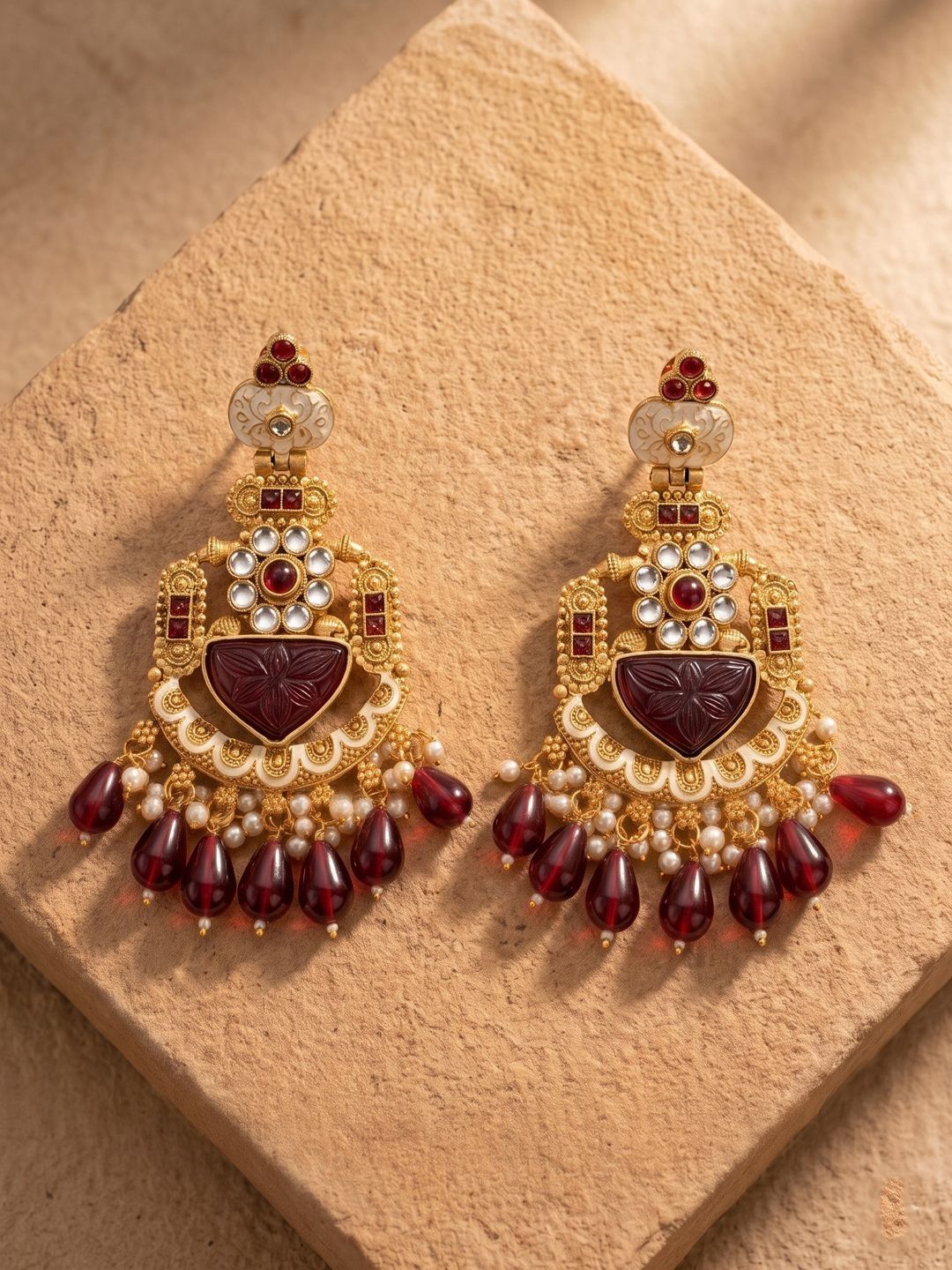 PANASH Teardrop Shaped Drop Earrings