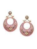 Anouk Gold-Plated Stone Studded Circular Drop Earrings