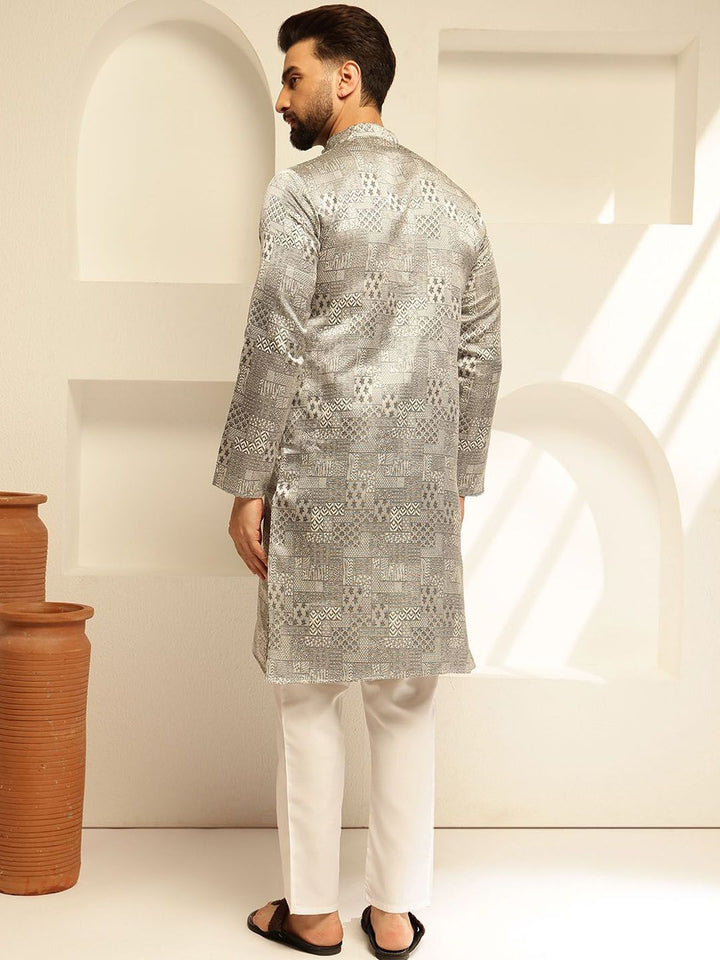 SOJANYA Woven Design Mandarin Collar Straight Kurta