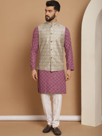 Kurta Biasa & Churidar Kolar Mandarin Labuci Anouk Dengan Jaket Nehru
