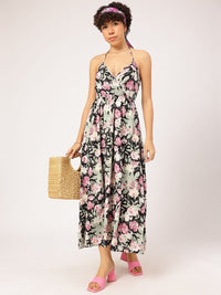 DressBerry Dreamy Drape Halter Neck Floral Maxi Dress