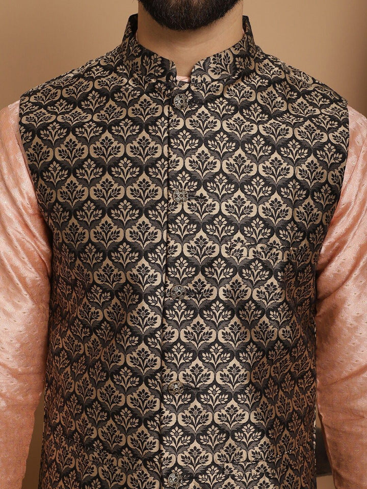 Motif Etnik Anouk Bersulam Kurta Sutera Jacquard Lurus Biasa dengan Churidar