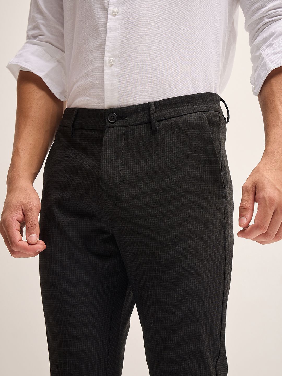 THE BEAR HOUSE Men Slim Fit Chinos Formal Trousers