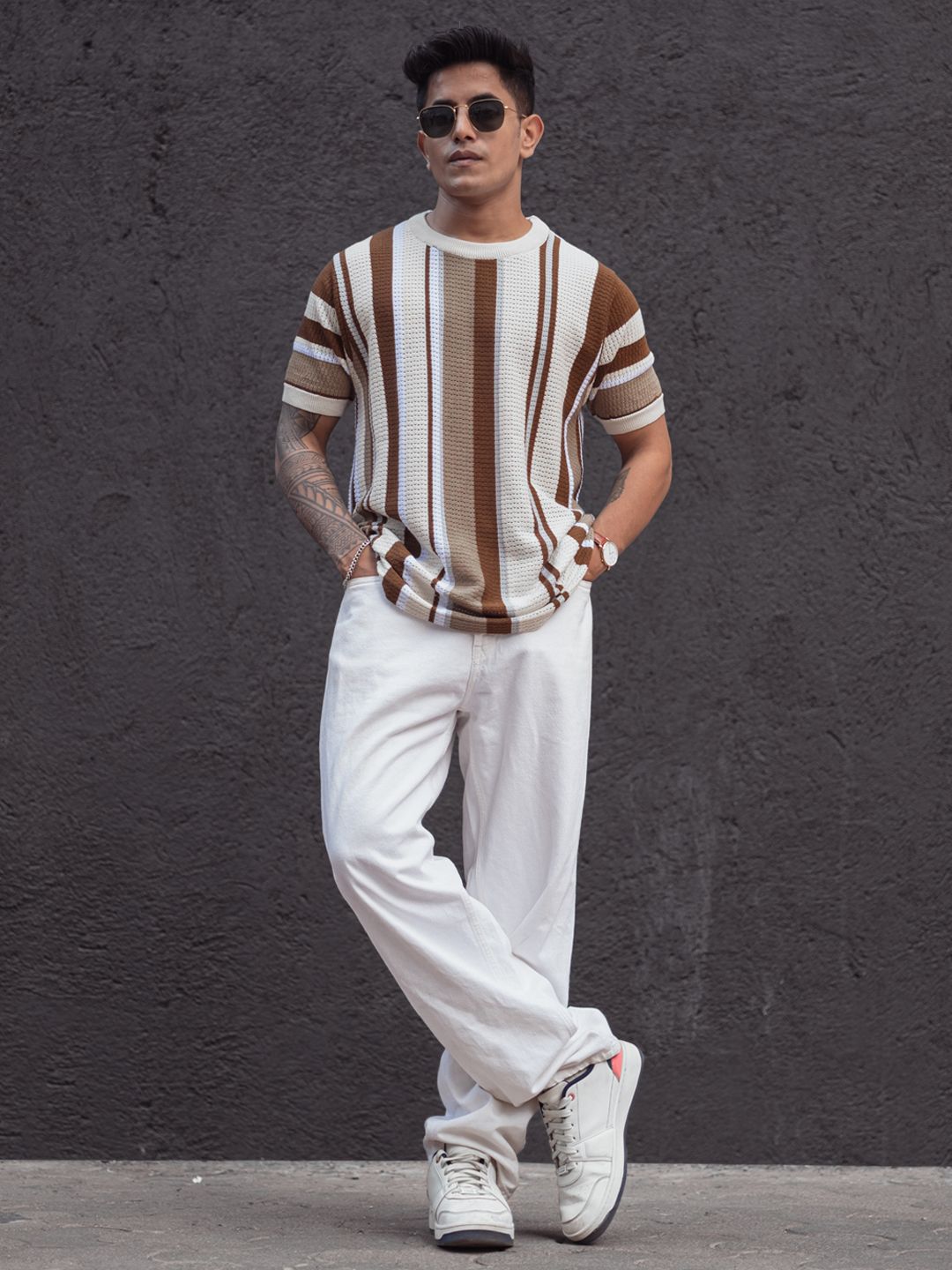 Powerlook Men Striped T-shirt