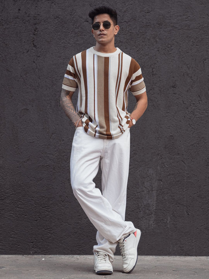 Powerlook Men Striped T-shirt