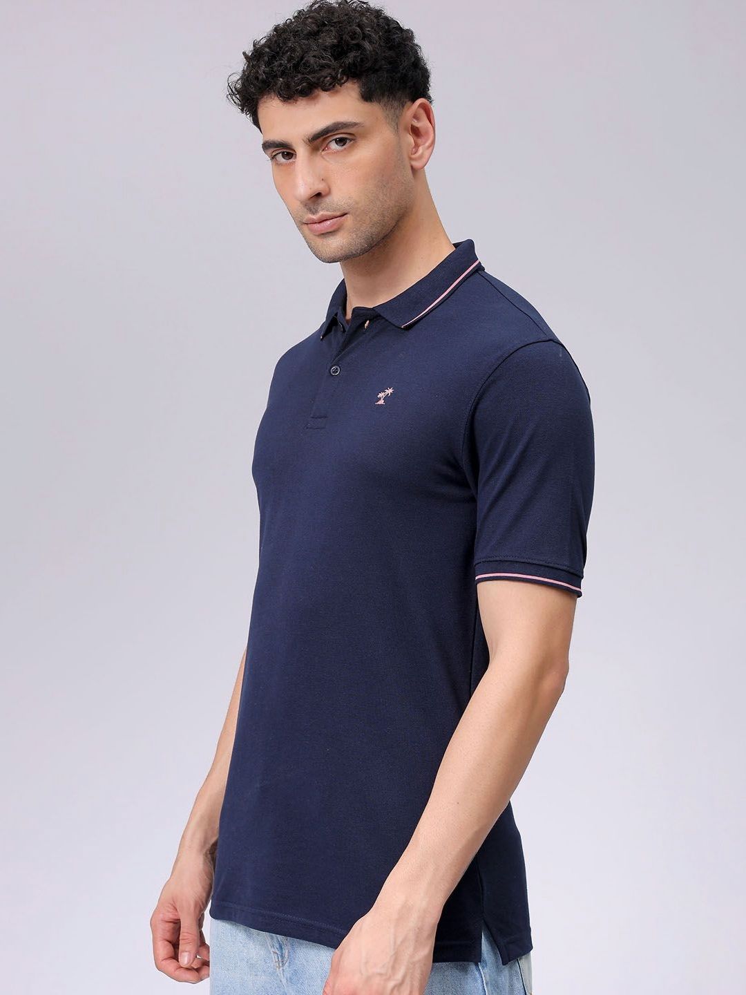 The Indian Garage Co Men Polo Collar Applique T-shirt