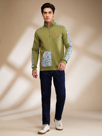 Being Human Men Floral Printed High Neck Cotton Pullover Sweatshirt