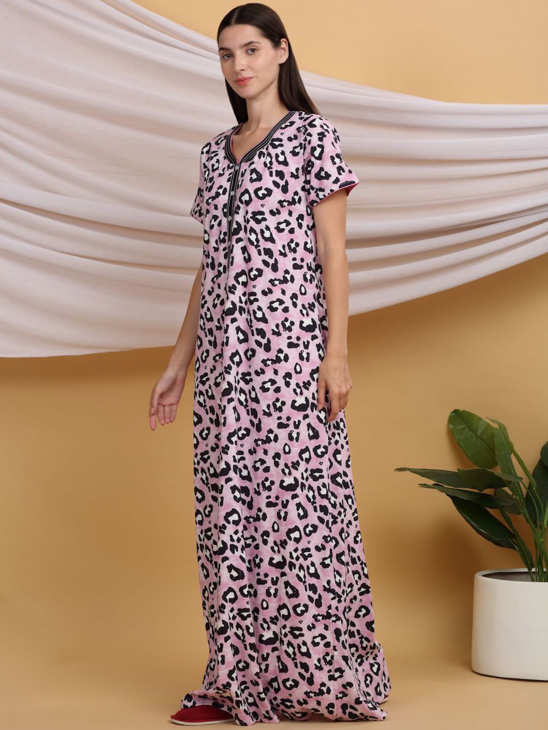 Sweet Dreams Printed Pure Cotton Maxi Nightdress