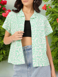 DressBerry Island Vibes Printed Bowling Shirt