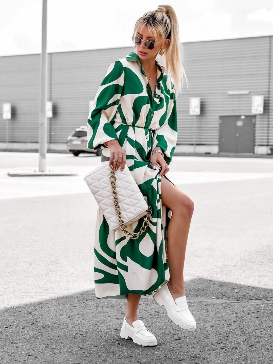 DressBerry Women Printed A-Line Midi Dress