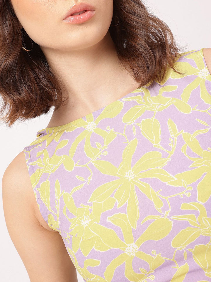 DressBerry Bow Chic Floral Print Crop Top