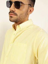 Thomas Scott Men Premium Button-Down Collar Solid Pure Cotton Slim Fit Casual Shirt